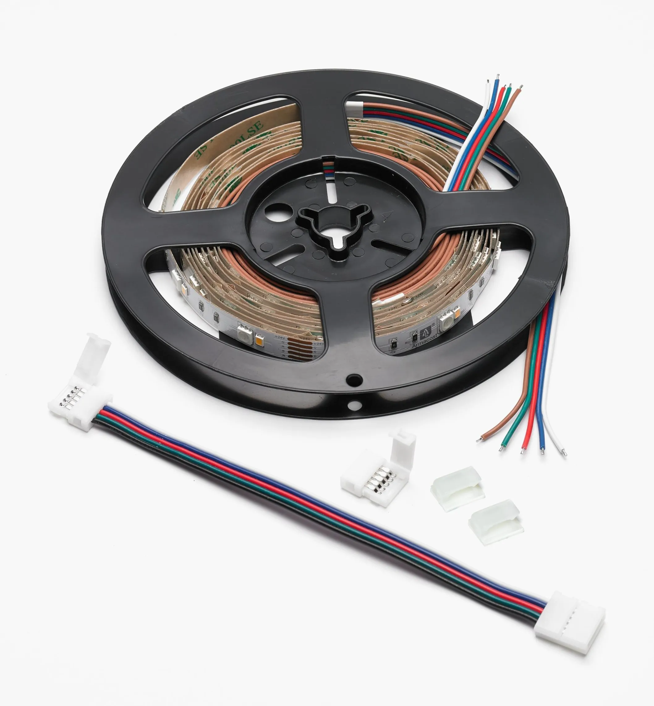 8' Color-Controlled RGB+W LED Tape Light Set, 30+30 LEDs/m