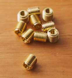 M6-1.0 Brass Knife-Edge Insert Nuts