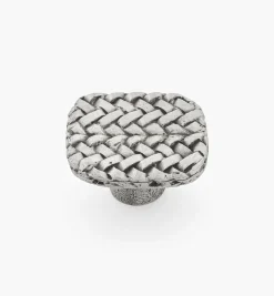 Pewter Herringbone Weave Knob