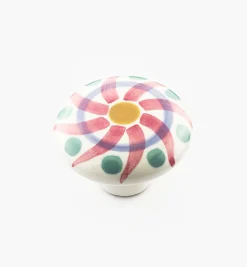 Red Swirl Painted Ceramic Knobs