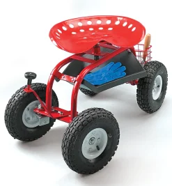 Steerable Rolling Seat With Tool Tray