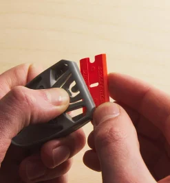 Straight-Edge Orange Plastic Razor Blades